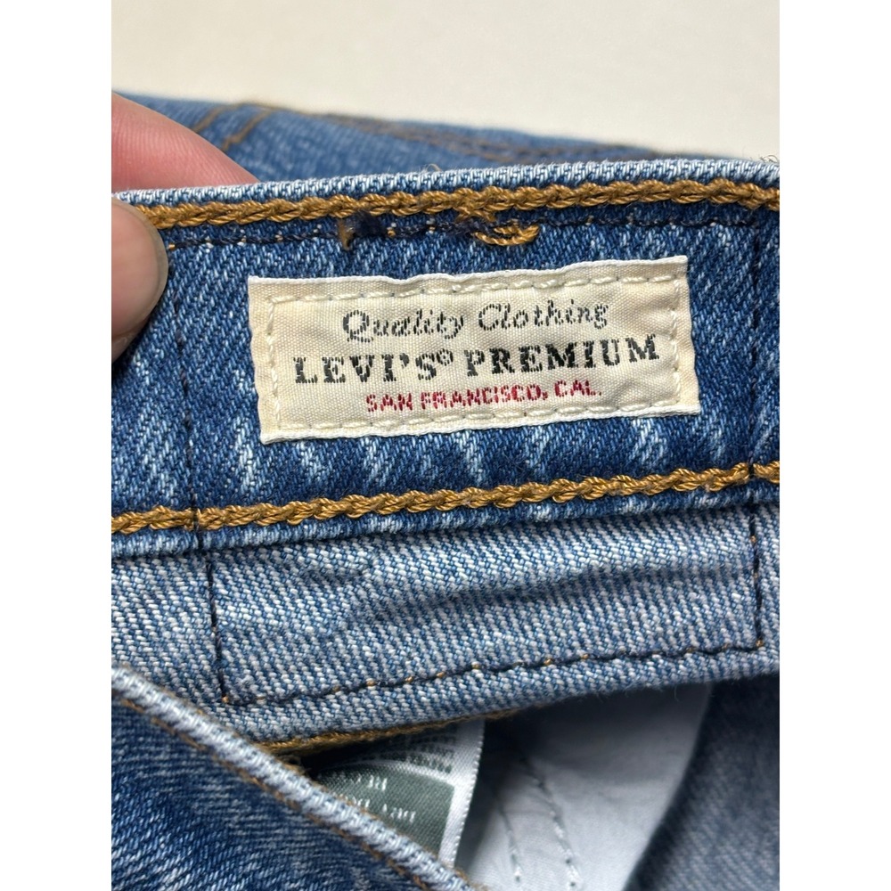 Levi's Premium Big E Wedgie Straight Jeans Women's 25X28 Medium Wash Button Fly - Picture 5 of 16